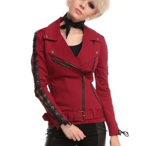 JOAN JETT Trip NYC women’s red twill moto jacket